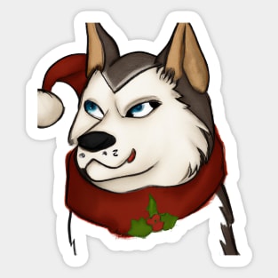 Cute Siberian Husky Drawing Sticker